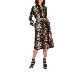INC International Concepts Women's Large Animal Printed Belted Shirtdress NWT
